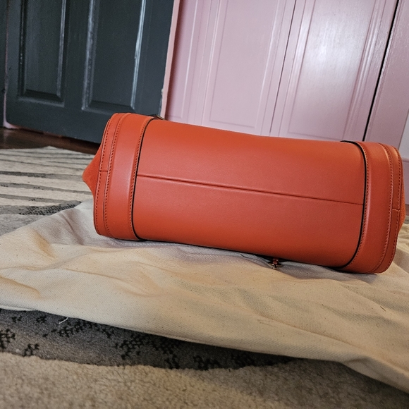 ESCADA Orange Leather and Suede Handbag - Picture 6 of 11